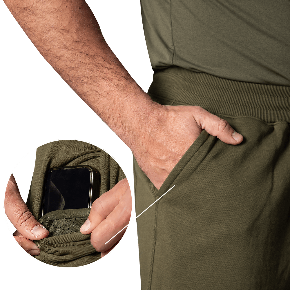 FitPro Cotton Dark Olive Shorts