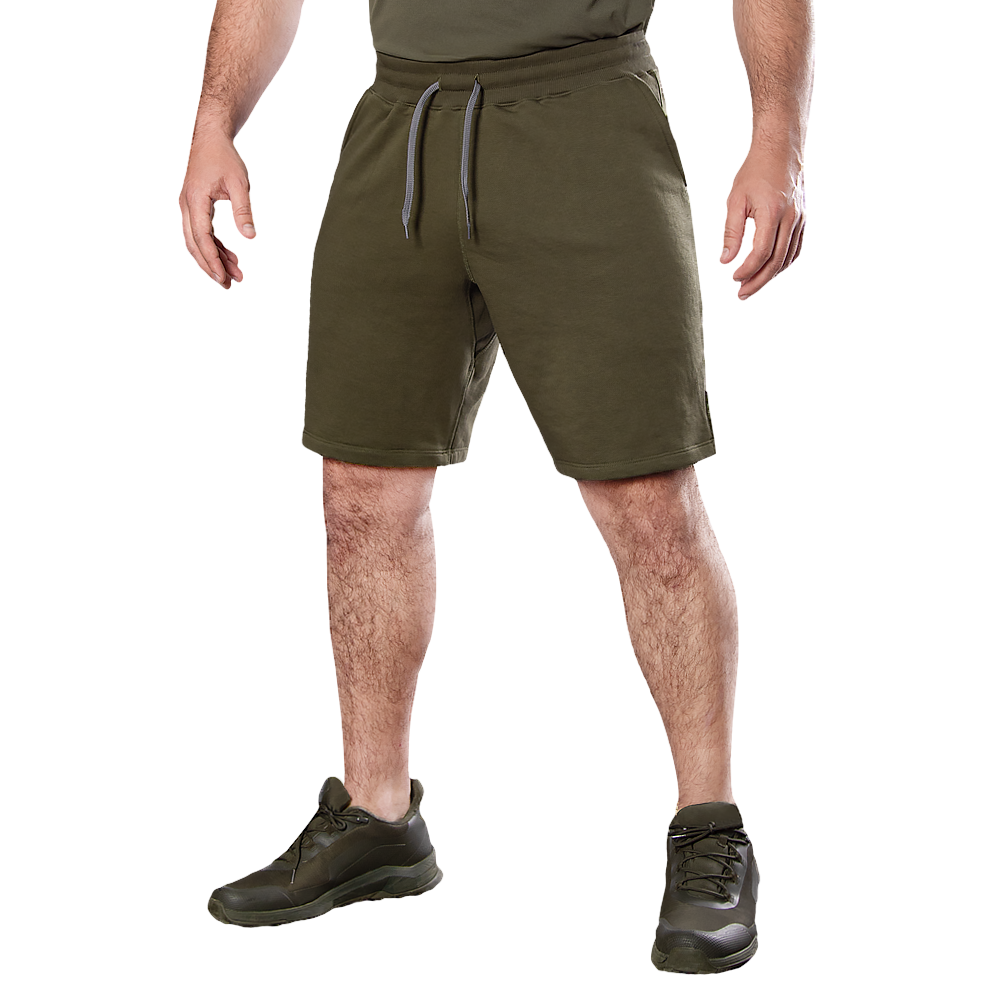 FitPro Cotton Dark Olive Shorts
