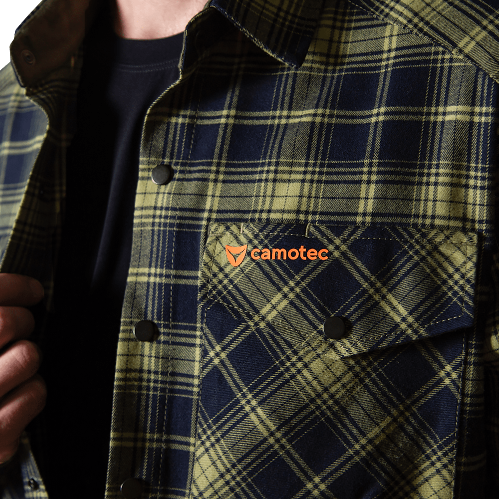 “Bureviy” Shirt (Logo Orange) Lime Green/Navy
