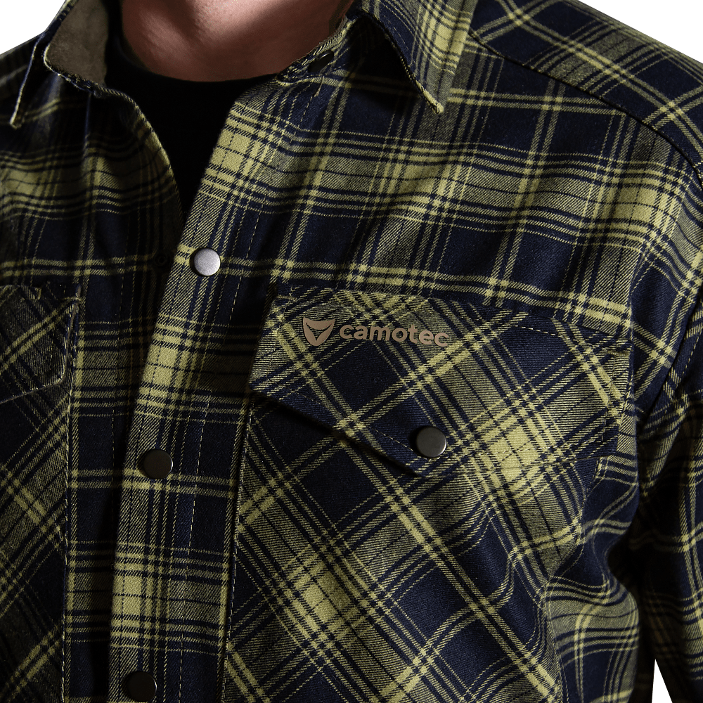 “Bureviy” Shirt (Logo Tan) Lime Green/Navy