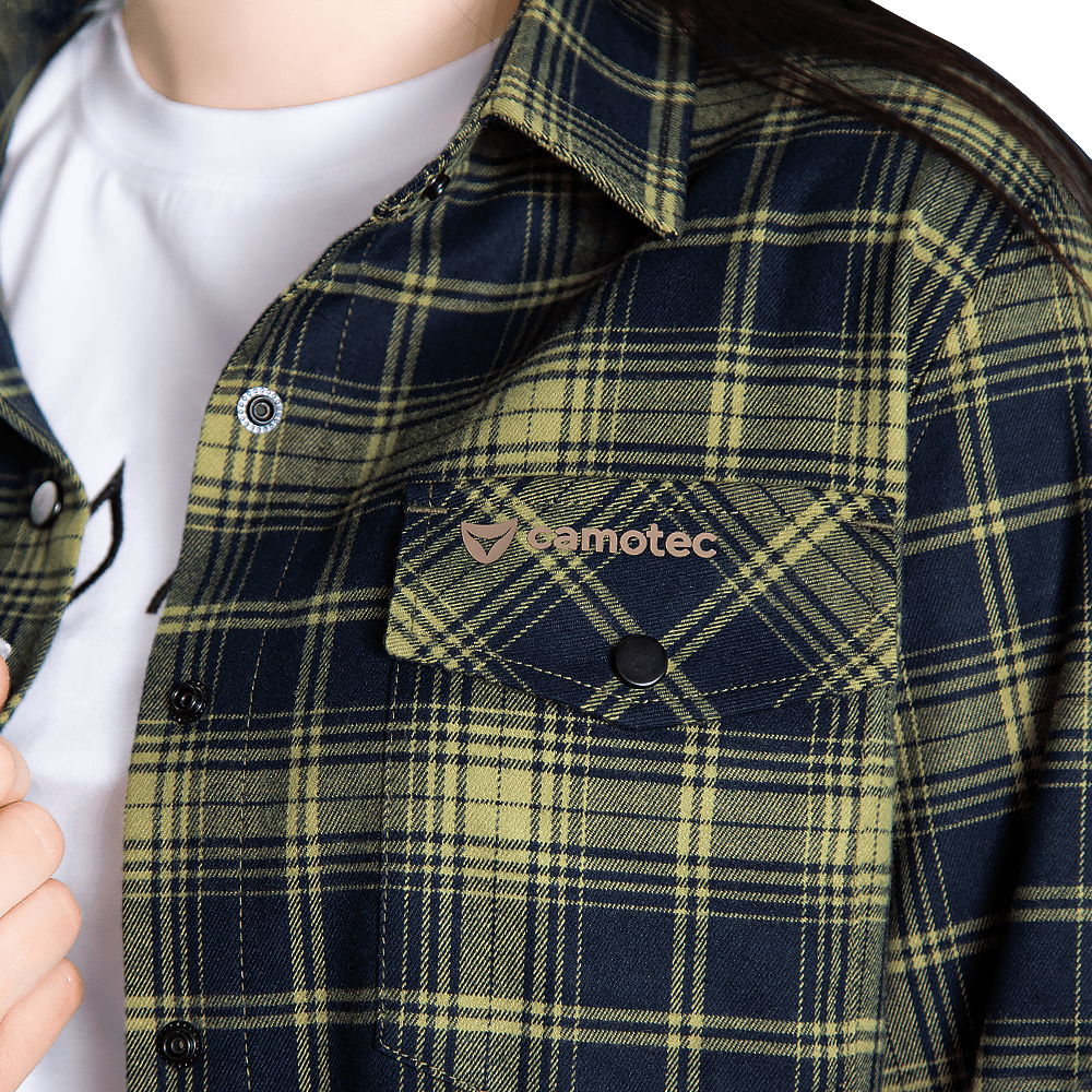 Pani Shirt "Bureviy" (Logo Tan) Lime Green/Navy